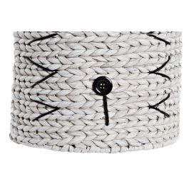 Panier DKD Home Decor Blanc Noir Fibre naturelle 37 x 37 x 40 cm 4 Kg