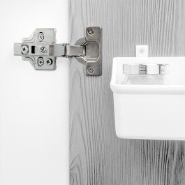 Emuca Lot de 20 charnières coudées X91 à fermeture amortie avec embases à visser, Hauteur 0, Acier, Nickelé