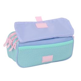 Trousse Fourre-Tout Triple Munich Mellow Bleu Rose Bleu ciel 21,5 x 10 x 8 cm