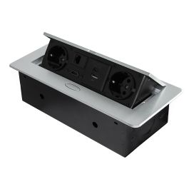 Emuca Multiconnecteur Atom 26 A+C pour bureau, EU, Peint en aluminium, Acier et Plastique et Zamak.