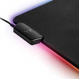 Thermaltake GMP-LVT-RGBHMS-01 Tapis de Souris Gamer RGB Noir, Alimentation USB, Base Antidérapante, 370 x 290 mm