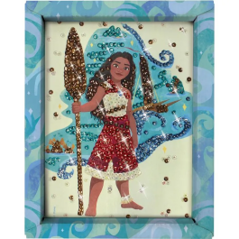 Lansay - Kit loisir créatif Collection Sequins à paillettes Vaiana - Cadre décoratif - Loisirs créatifs enfants dès 7 ans