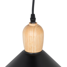 Lampe Suspendue "Laura" Métal et Bois - SKD-P134-W - Design Moderne, Câble Réglable