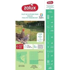 Zolux Kit de red para cercas de pollos ZOL3336021757003 - 12 m x 125 cm - Postes en forme de H - Puerta de acceso - Estacas para carpa incluidas