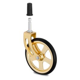 Q&Q Roulette Pivotante Camarena D105mm Caoutchouc Laiton Max.10Kg avec Tige H123