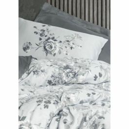 Parure de lit 220x240 cm, 2 taies d'oreiller 60x60 cm, 100% coton satiné, Gris