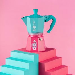 Cafetière Italienne Bialetti Bleu Rose Aluminium Thermoplastique 6 Tasses