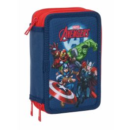Pochette à crayons triple The Avengers Blue marine 12,5 x 19,5 x 5,5 cm 37 Pièces