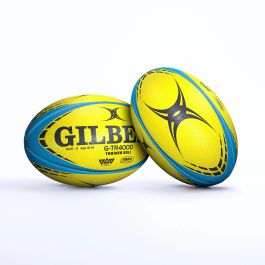 Gilbert GTR4000 Ballon de Rugby d'Entraînement Taille 4 Fluorescent - Lot de 5