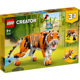 LEGO Creator 3-en-1 Su Majestad el Tigre 31129 Jouet Animal Tigre Panda Poisson pour Garçon et Fille dès 9 Ans