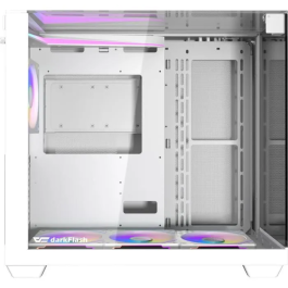 Darkflash TH285 - Boîtier PC Moyen Tour ATX Blanc avec 4 Ventilateurs 120mm A-RGB, Verre Trempé sur 3 Côtés, USB 3.0 et HD Audio