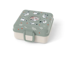 Monbento - Snacky Raccoon - Boîte à sandwich enfant 850 ml - sans BPA - lunch box avec couverts (fourchette, cuillère) et compartiment amovible