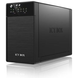 ICY BOX IB-RD3620SU3 Station RAID USB 3.0 et eSATA pour 2 disques durs 3.5" SATA II/III, RAID 0/1/JBOD, boîtier bureau en aluminium noir