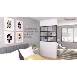 Optimum OPT3532830092124 Kit de lamas horizontales Techo fijo de cristal 50 x 30 cm Noir