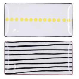 Bandeja Rectangular Porcelana Zigzag Bidasoa 30,5x15,2x2 cm (6 Unidades)