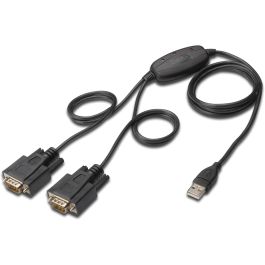 DIGITUS USB 2.0 Anschlusskabel 2.0 -2x RS232-Kabel 1.5m, sw