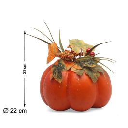 Calabaza Decorativa Orange avec Feuilles et Baies 22 x 23 cm pour Décoration d'Automne - Accessoire Rustique Precio: 17.148. SKU: B177QP2YA3