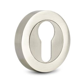 JANDEL Bocallave Zamak Ø50x10mm Cuir, Brillo, Latón Mate, Níquel Satinado, Negro - Acabado Níquel Satinado