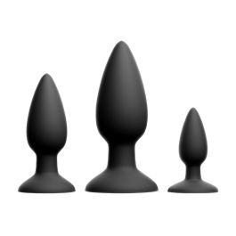 Plug Anal NS Novelties Renegade Noir 3 Pièces (7,6 cm) (10 cm) (5,7 cm)