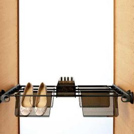 Servetto Pantalonero/Bandejero Blanco-Niquel avec Barres Extensibles 620-1000mm Charge Max 10kg