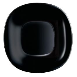 Plato Postre Vidrio Carine Negro Luminarc 19 cm