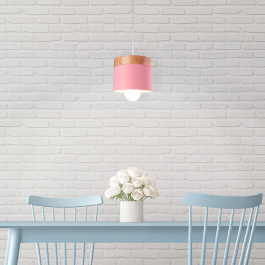 Lampe Suspendue "Mikayla" Métal Bois Moderne Référence SKD-P1010-OG