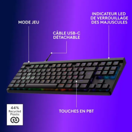 Logitech G G515 Rapid TKL - Clavier Gaming Filaire Analogique - Switchs Magnétiques Ultra-Rapides 0.1-2.5mm, RVB LIGHTSYNC, PBT, Ultra-Plat 22mm, Noir