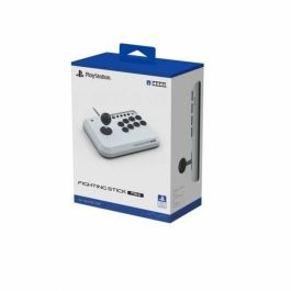 Hori Fighting Stick Mini - Manette de jeu filaire blanche officielle PlayStation pour PS5, PS4, PC - Stick arcade compact 8 boutons