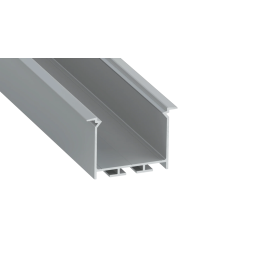 KIMERA HEDE Profil Aluminium Anodisé Argent avec Diffuseur Opal, Bouchons et Clips de Fixation 2,02m