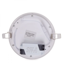 BX3 LIGHT Plaque LED circulaire encastrable, 12W, 860 Lm, 6000K blanc froid, 40000 heures de durée de vie - Réf. BX3-GP-LZ-2