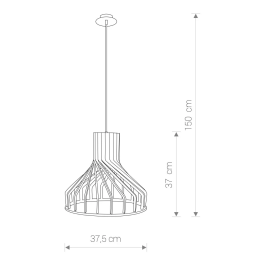 Lampe Suspendue Bois "Bio" MIM-9847