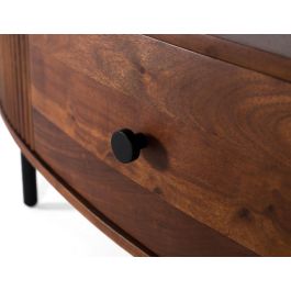 GINER Y COLOMER - Table basse avec 1 tiroir en bois d'acacia et métal - Dimensions : 120 x 50 x 40 cm - Couleur cerisier