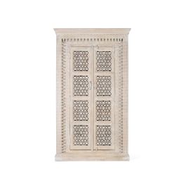GINER Y COLOMER Meuble Armoire en Bois de Manguier Massif, Finition Blanc Décapé, Sculpté à la Main - Dimensions 190x110x40 cm Precio: 1559.988. SKU: B1K4X85JQY