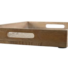 Jeux de plateaux Home ESPRIT Blanc Naturel Bois de manguier Bois MDF 44 x 29 x 5 cm (2 Unités)