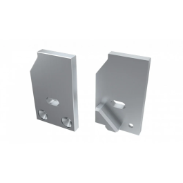 Bouchon de Fin de Profil Type I10 pour Verre 10mm - Aluminium Argenté Gauche