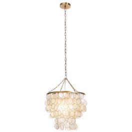 Suspension Home ESPRIT Beige Doré Métal Nacre noire 50 W 40 x 40 x 48 cm