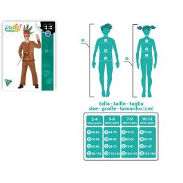 Déguisement Indien Enfant 10-12 Ans - Costume Western avec Pantalon et Casaque pour Fête et Carnaval - Marron et Détails