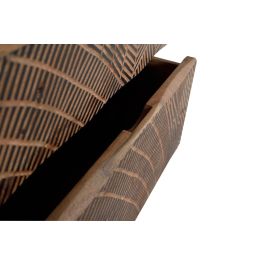 GINER Y COLOMER Commode 6 tiroirs en acacia avec pattes en métal, finition naturelle et décor sculpté main, L125 x P40 x H86 cm