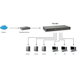 Switch 50x FE FGU-5021 2xGSFP 19"