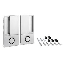 CERRAD/PICAP. MAGNETICOS Poignée de porte WAVE pour porte battante avec serrure de salle de bain, design encastré, condamnation et déverrouillage d'urgence, finition chrome brossé