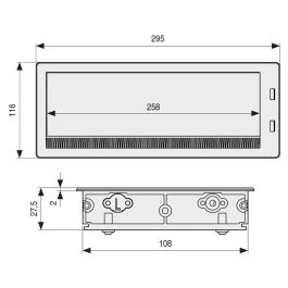 HERRAJES ALK Passe-câble avec couvercle amortisseur 2xUSB Argent