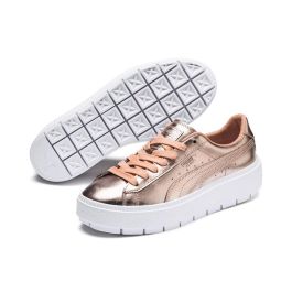 Chaussures de sport pour femme Puma Basket Platform Trace Luxe Marron