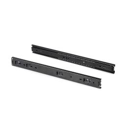 Emuca Lot de 5 jeux de Coulisses pour tiroirs, roulement à billes, hauteur 45mm, profondeur 450mm, sortie totale, Noir