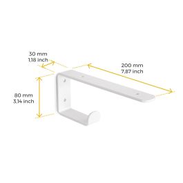 Emuca Jeu de supports pour étagères en bois Shelf avec cintre intégré, Acier, Peint en blanc