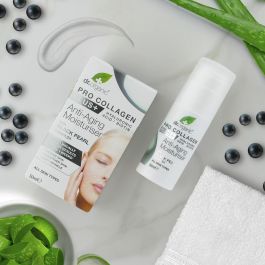 Dr. Organic Crème Anti-âge PRO COLLAGEN+ Perle Noire Hydratante avec Acide Hyaluronique et Biotine, 50 ml