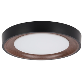 Plafonnier LED Décoratif 30W CCT 3000-6000K (Lumière Réglable) avec Télécommande, Finition Noire