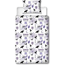 Parure de lit réversible - MERCREDI - Microfibre - 1 housse de couette 140 x 200 cm + 1 taie 63 x 63 cm