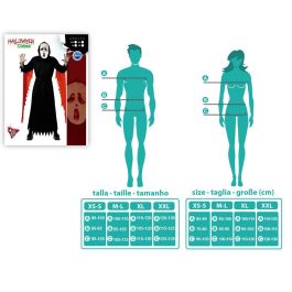 Déguisement Assassin avec Masque et Tunique Noire pour Homme Adulte Taille M-L - Costume Effrayant pour Halloween