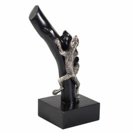 Figurine Décorative Alexandra House Living Noir Argenté Lézard 17 x 32 x 13 cm