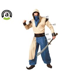 Costume Arabe Homme Adulte Taille XS-S, Bleu avec Ceinture et Foulard de Tête - Pantalon et Chemise en Polyester